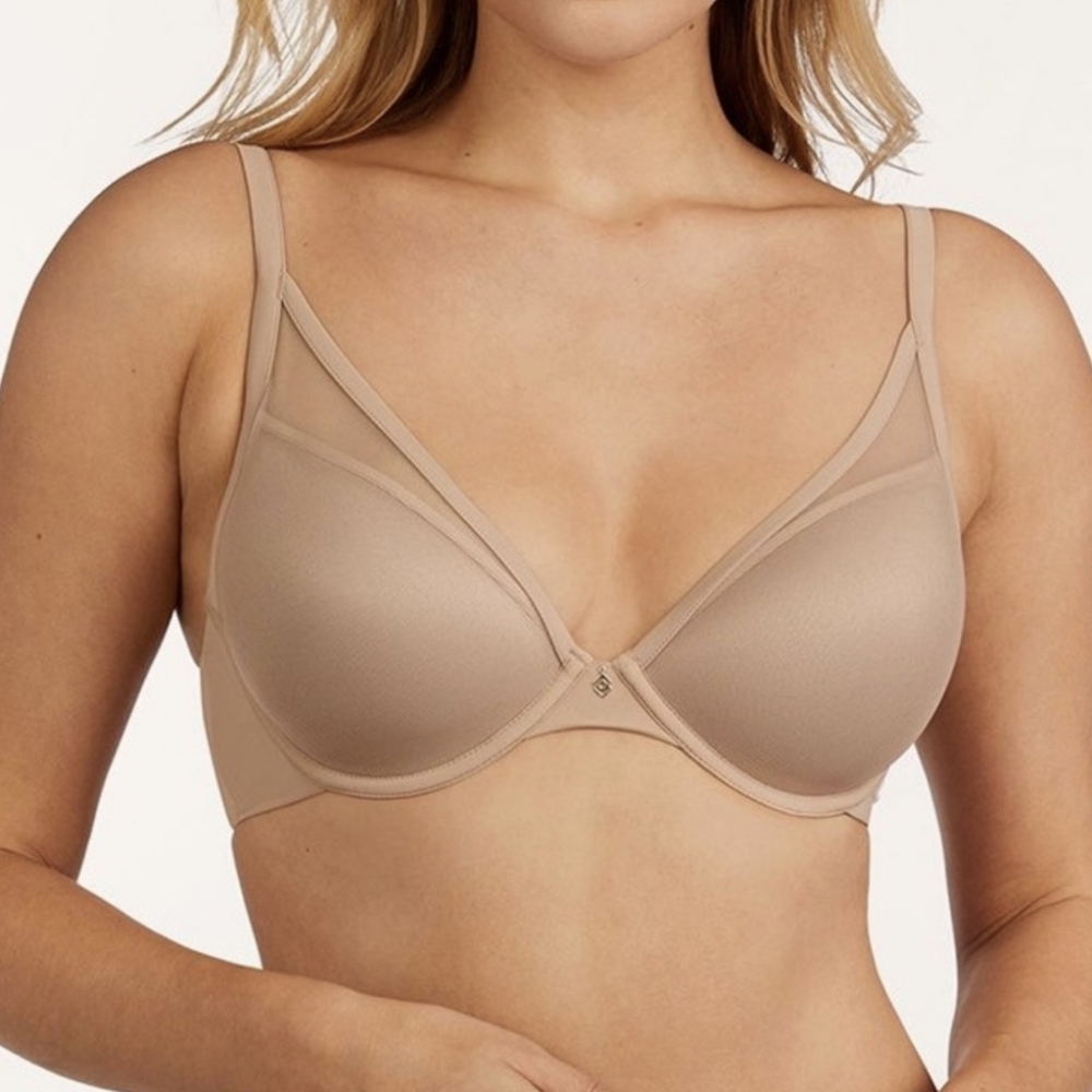 ThirdLove 24/7 Classic Contour Plunge Bra Tan Removable Padding Bra